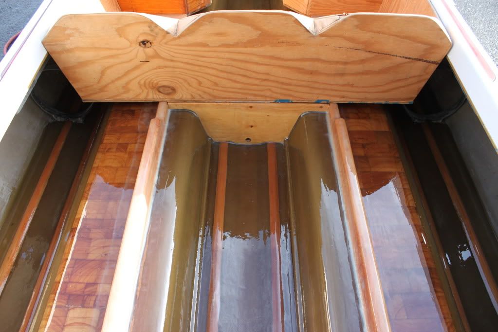 Fiberglass over stringers for wood to show thru